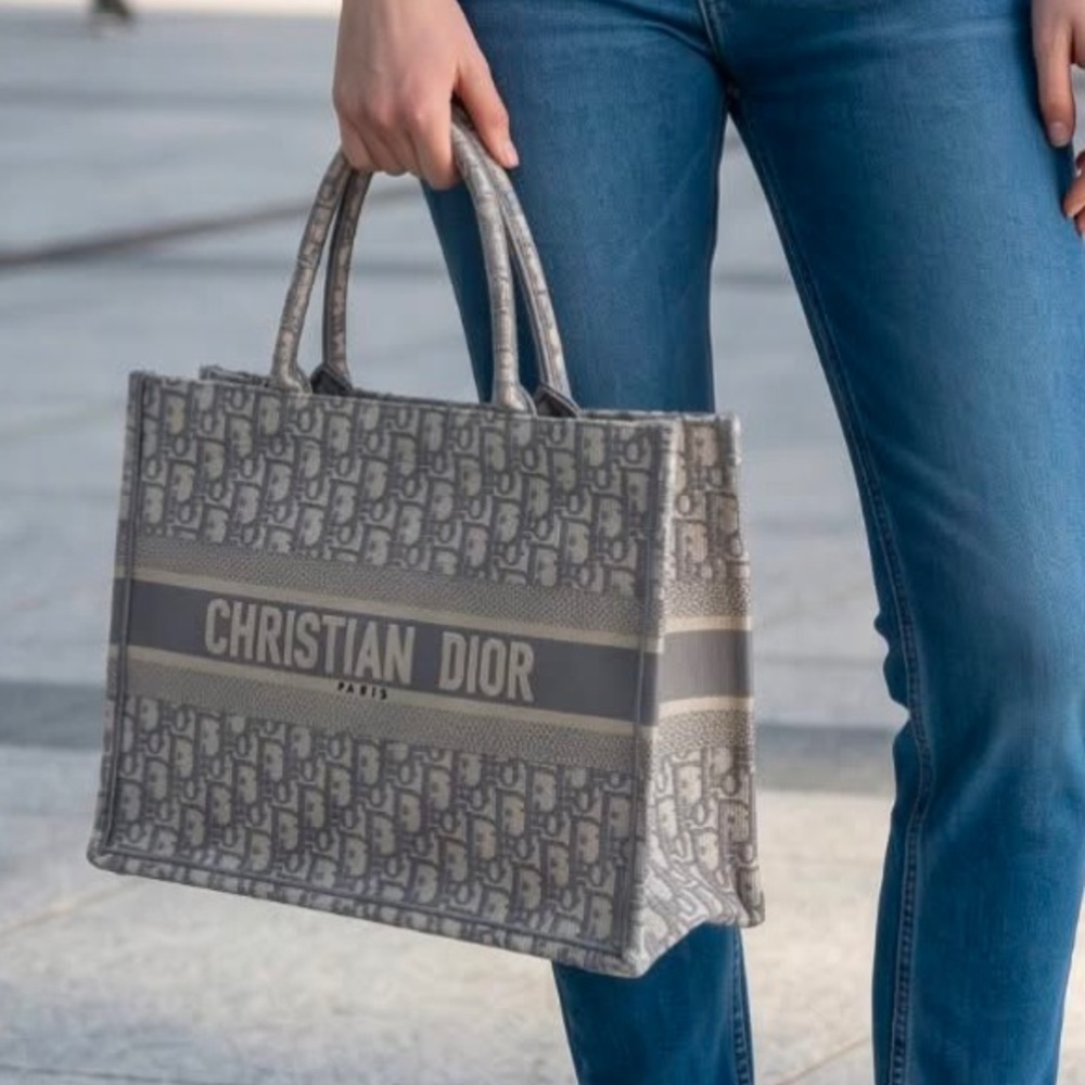 Christian Dior Book Tote Bag in Gray Monogram - Picture 2 of 14